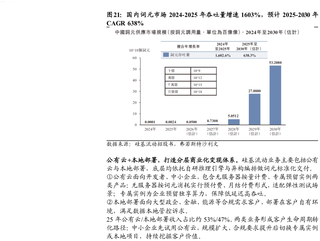 如何解释国内词元市场 2024-2025 年吞吐量增速 1603%，预计 2025-2030 年