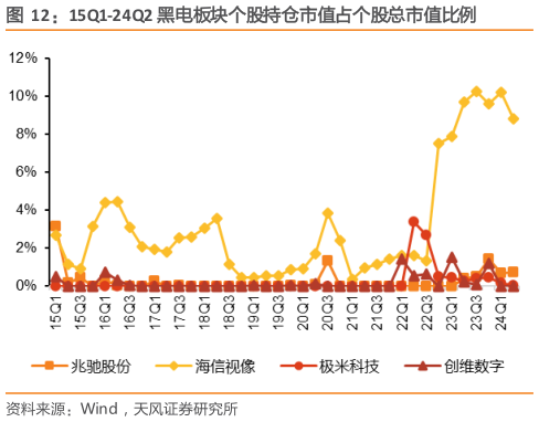 谁能回答15Q1-24Q2 黑电板块个股持仓市值占个股总市值比例