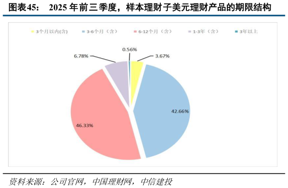 谁知道2025 年前三季度，样本理财子美元理财产品的期限结构