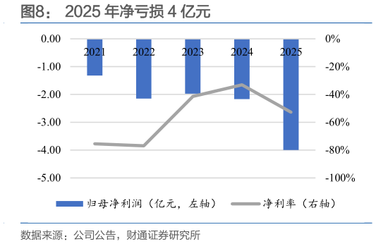 谁知道2025 年净亏损 4 亿元