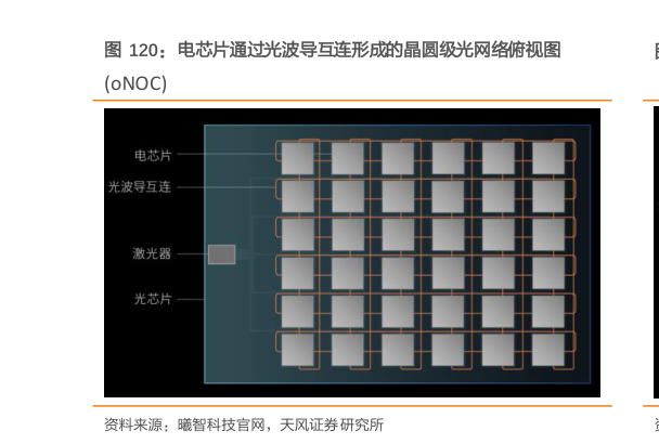 咨询下各位电芯片通过光波导互连形成的晶圆级光网络俯视图