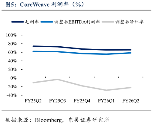 我想了解一下CoreWeave 利润率（%）