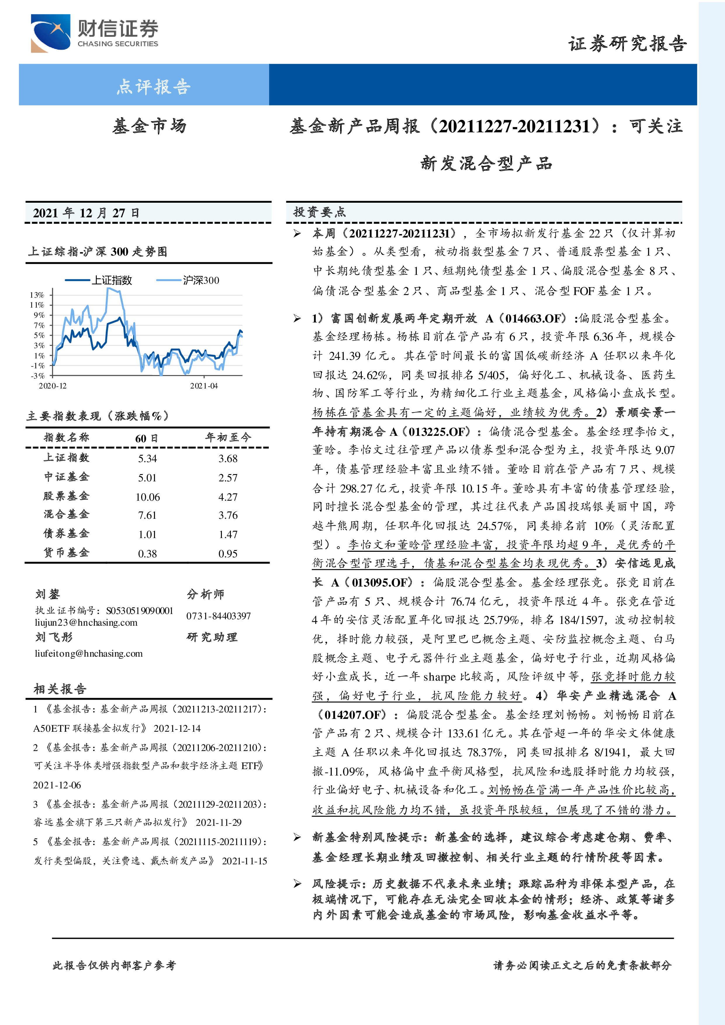 基金新产品周报:可关注新发混合型产品-洞见研报-行业报告