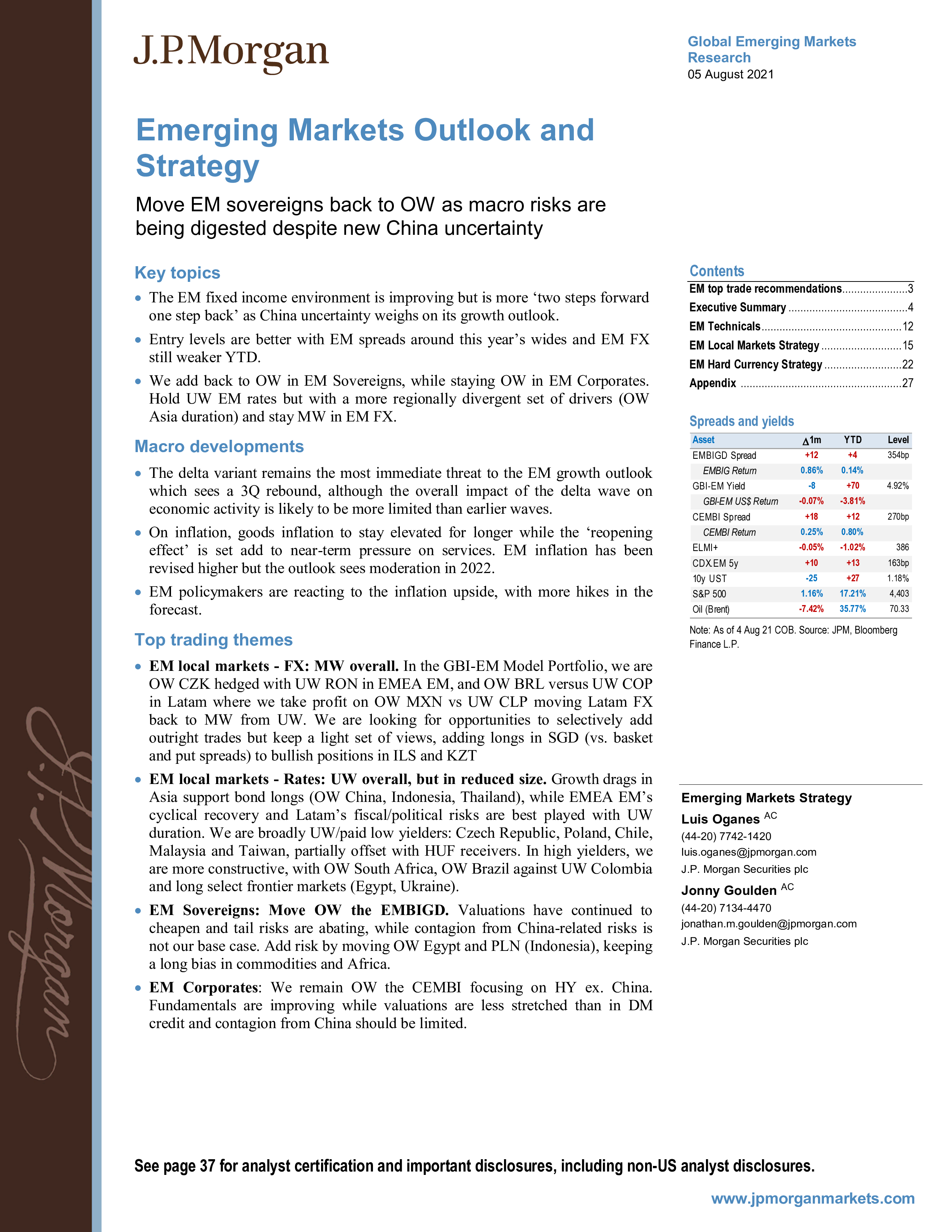 Emerging Markets Outlook and Strategy洞见研报行业报告