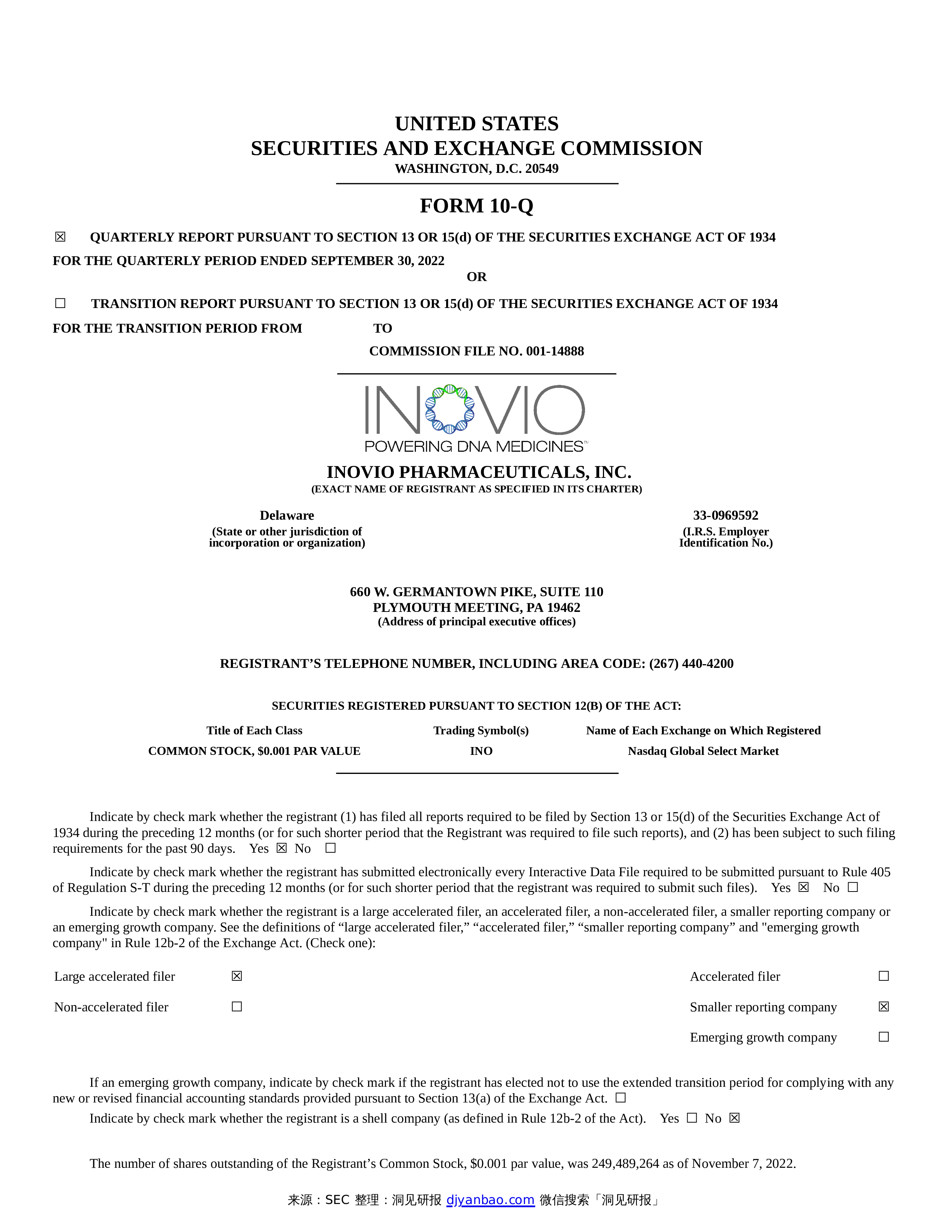 form-10-q-inovio-pharmaceuticals-inc