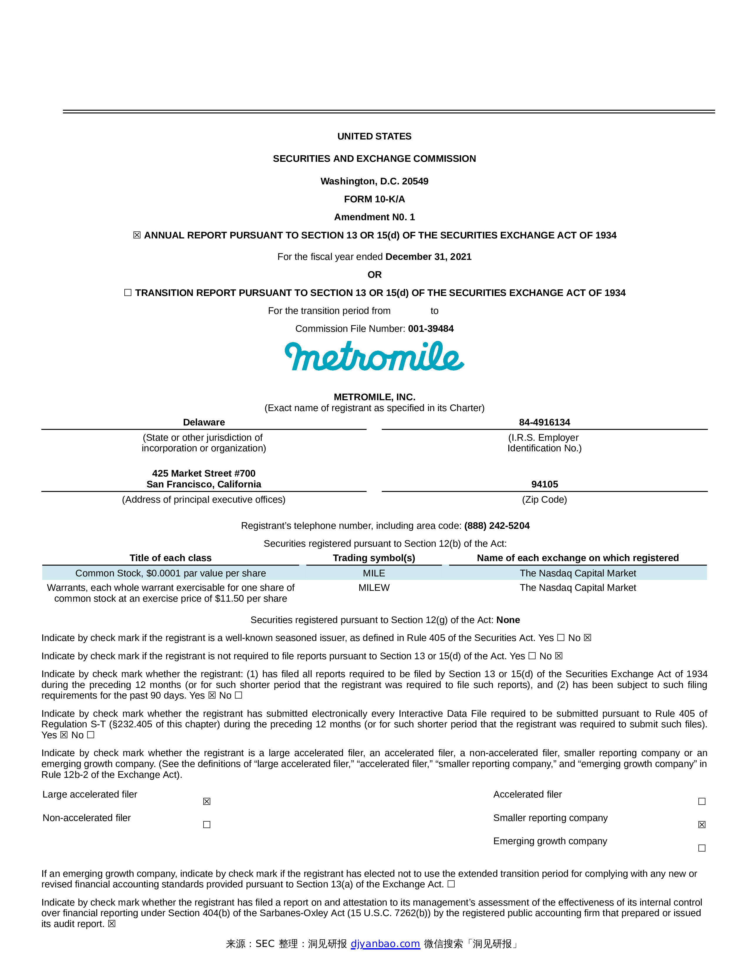 form-10-k-a-metromile-inc