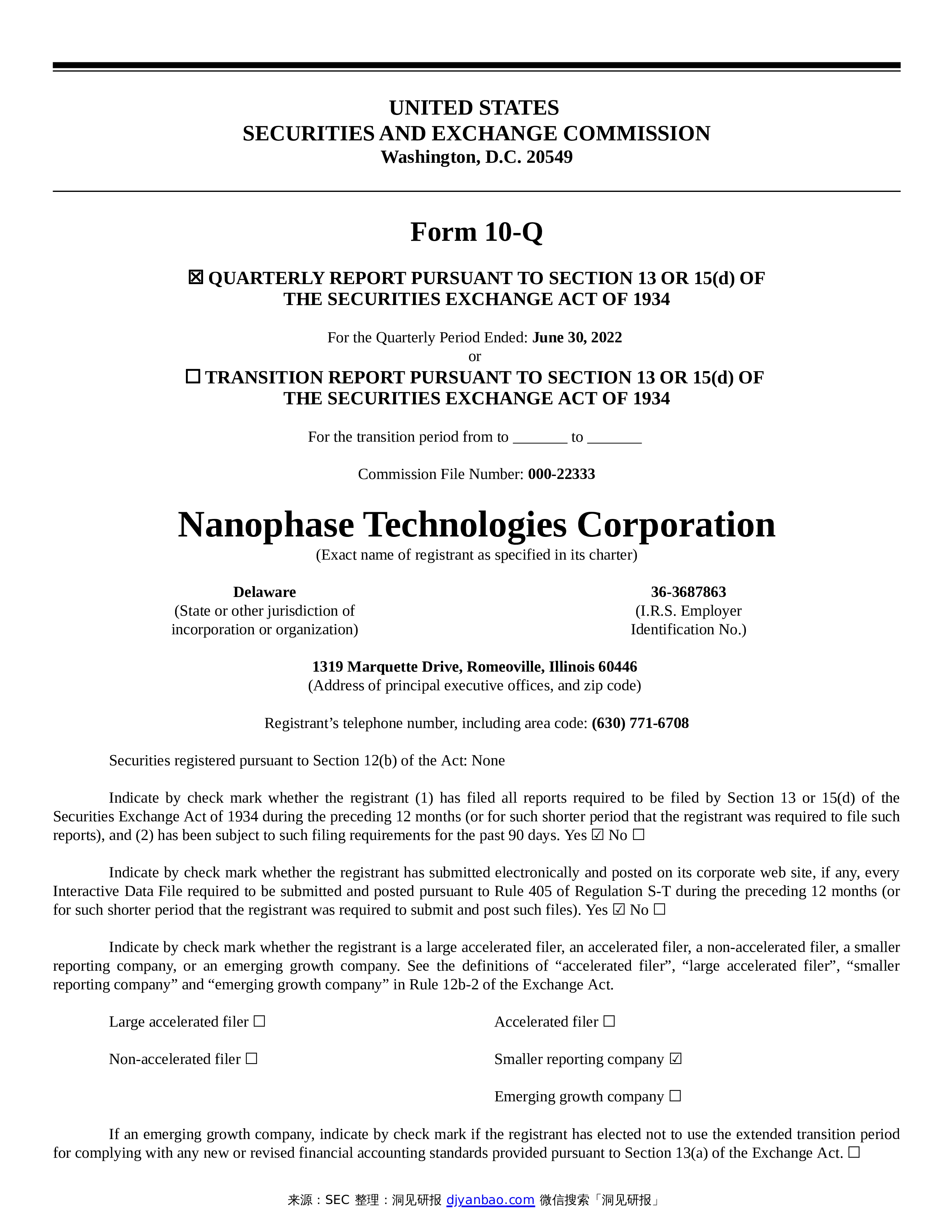 form-10-q-nanophase-technologies-corp