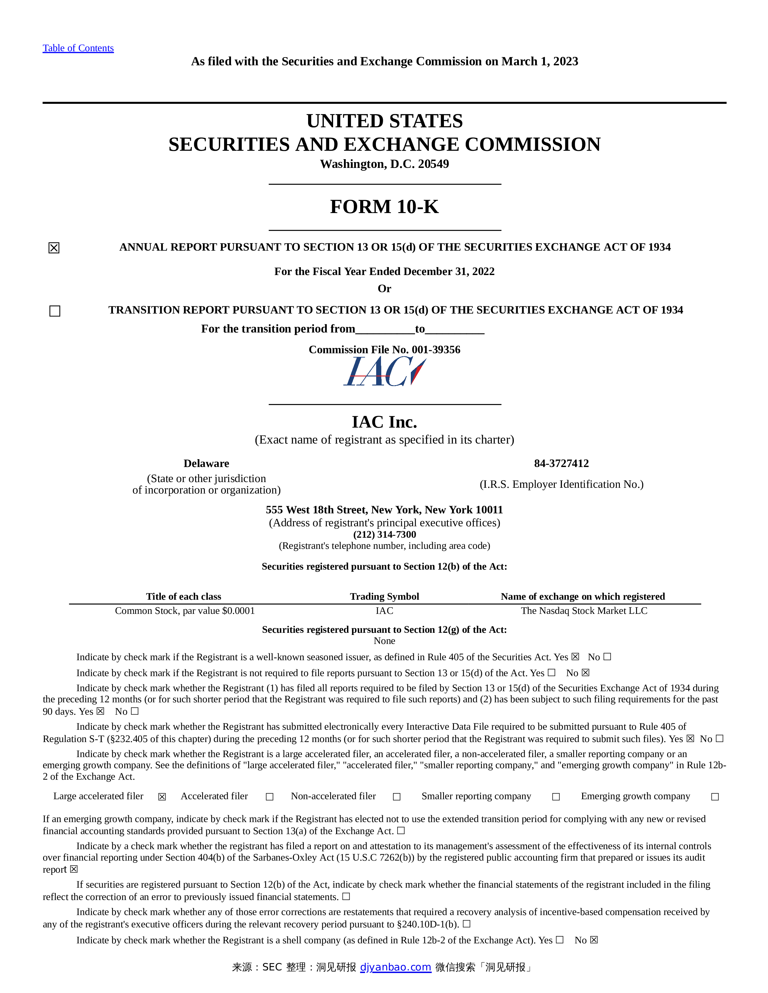 form-10-k-iac-inc